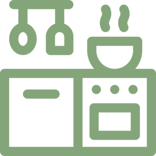 Cooking area symbol with pot