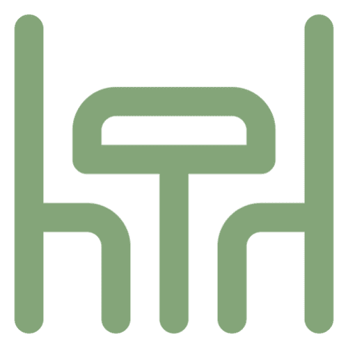 Green stylized logo on black background