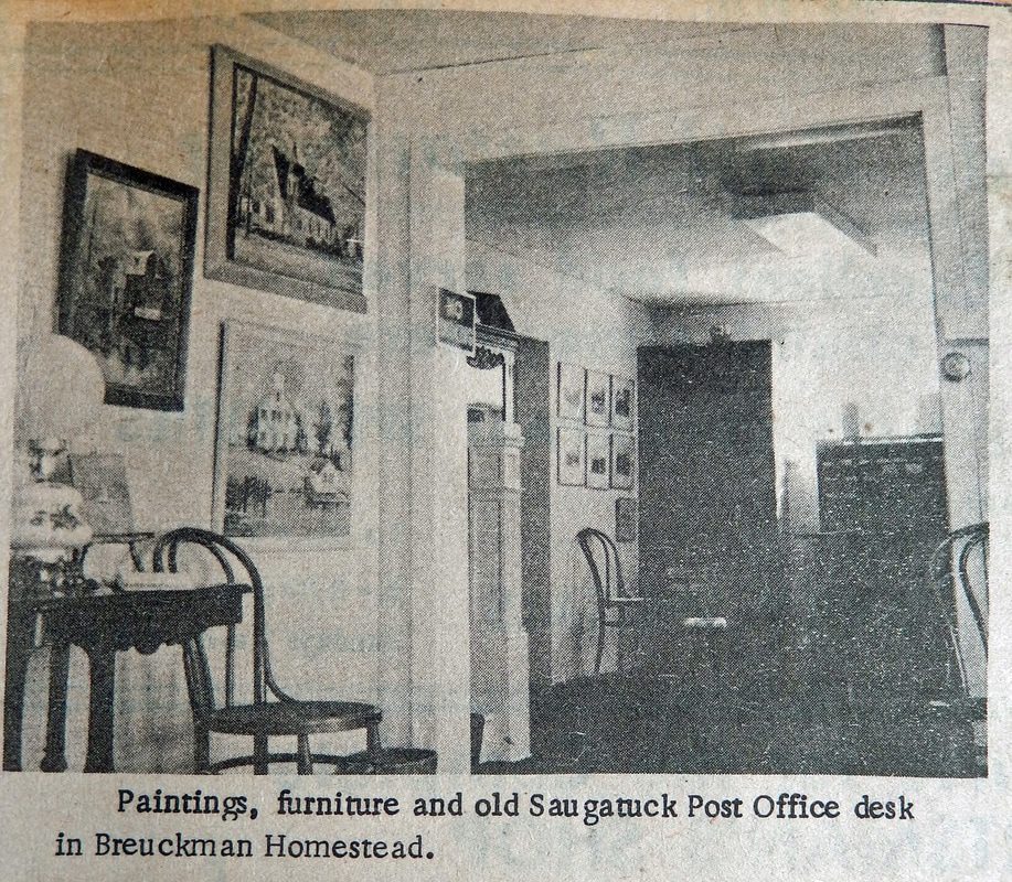 Historic interior with old post office desk