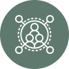 Social network connected users icon